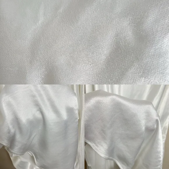 Bardot Slip Dress Large US 8 Mila Cowl Back Orchid White Midi Slit Satin Bridal - Picture 9 of 11